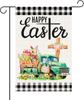 Happy Easter Garden Ag, 12x18 Inches Black and White Plaid Easter Bunny Ag Rabbit Carrot Owers Green Truck Easter Gard EEL