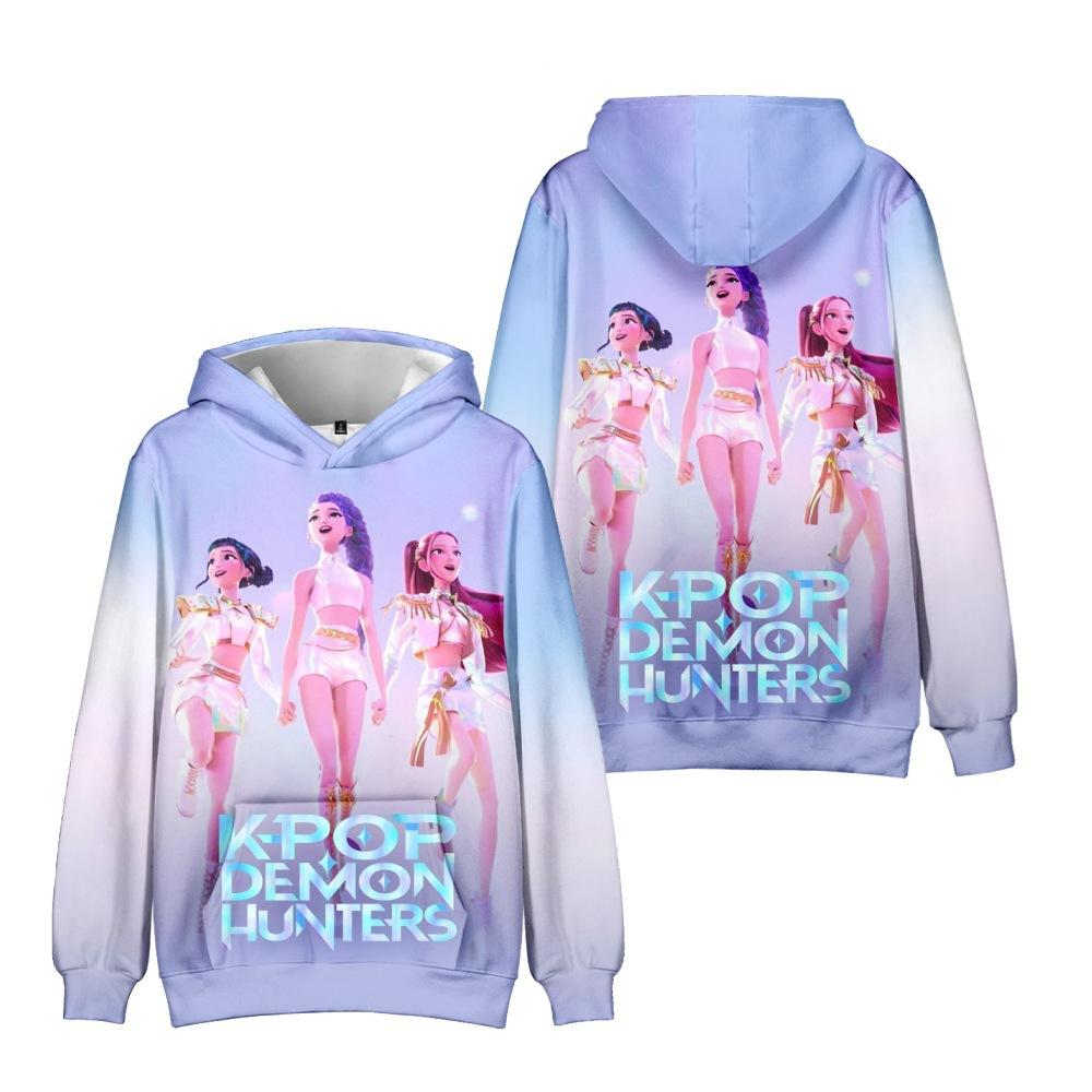 

20 цветов K-Pop Худи «Охотники на демонов» 2025 Винтажный мерч Худи для мужчин и женщин Хип-хоп Спортивный пуловер Толстовка L белый