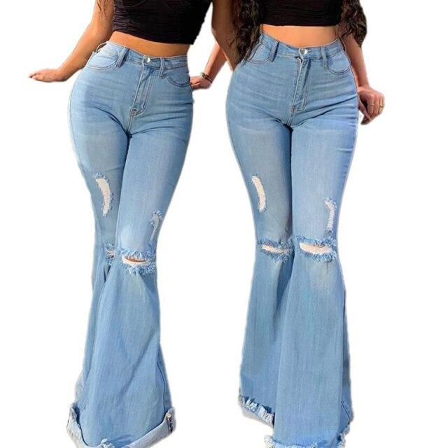 Women Bell Bottom Pants Fashion Slim 