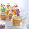 12/24Pcs Cupcake Toppers Decoration Colorful Bunnies Eggs Cake Picks for Wedding and Birthday Spring Holiday Parties