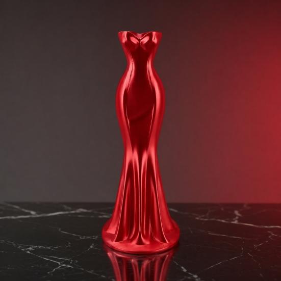 Elegante Kleiderförmige Vase, 3D-gedruckter minimalistischer Blumenhalter, Moderne dekorative Knospenvase für Wohnzimmer, Eingangsbereich, Schminktisch, Heimdekoration