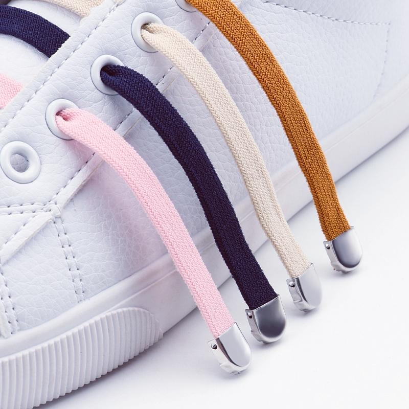 2Pair Double-layer elastic 8mm Flat Shoelace Shoes Accessories No Tie Shoe laces Quality Elastic Laces Sneakers Tennis Shoelaces