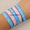 10Pcs Gender Reveal Theme Silicone Bracelet Team Boy Team Girl Wristbands for Welcome Baby Shower Birthday Party Decoration