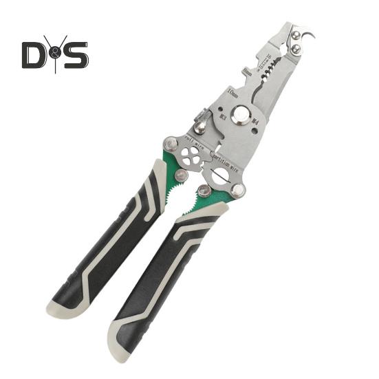 

Машина для зачистки дроту з ергономічною ручкою Міцна конструкція Складана конструкція Багатофункціональний інструмент 18-в-1 для зачистки кабелю своїми руками зелений