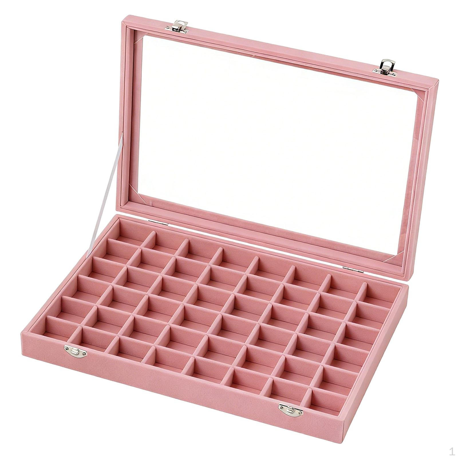 

Jewelry Tray Container Adjustable Dividers Versatile Gifts Portable Large Capacity Organizer Storage рожевий