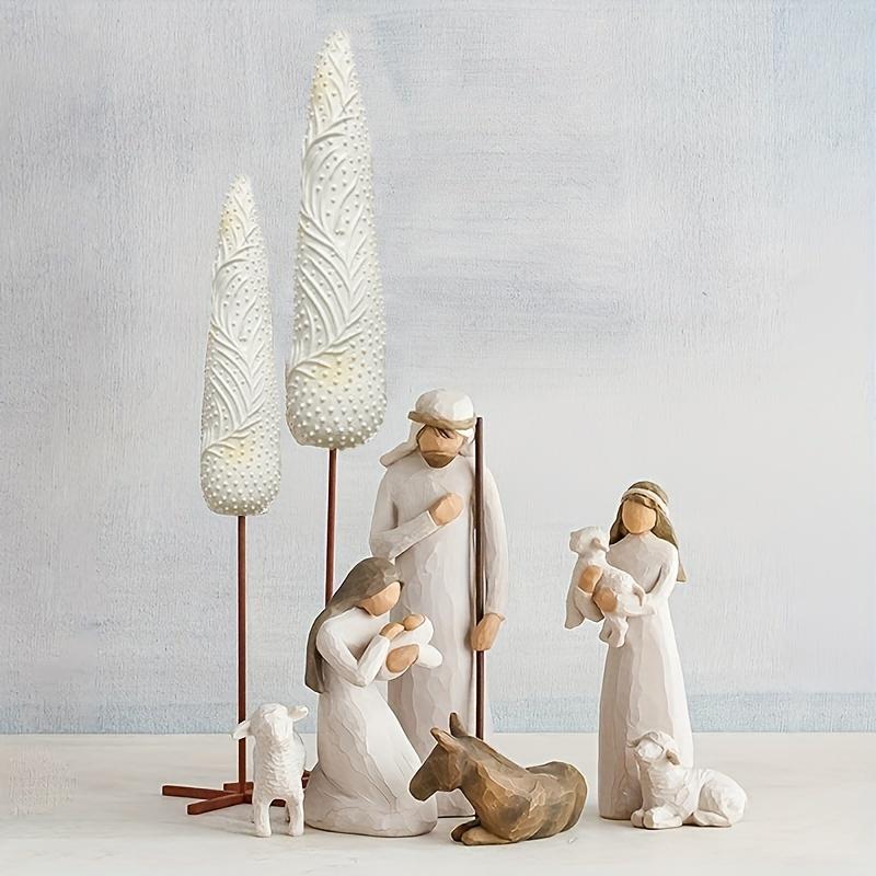 

Статуэтка из белой дубовой смолы, подходящая для рождественских подарков, скульптуры для подарков на годовщину и украшения стола в спальне и гостиной