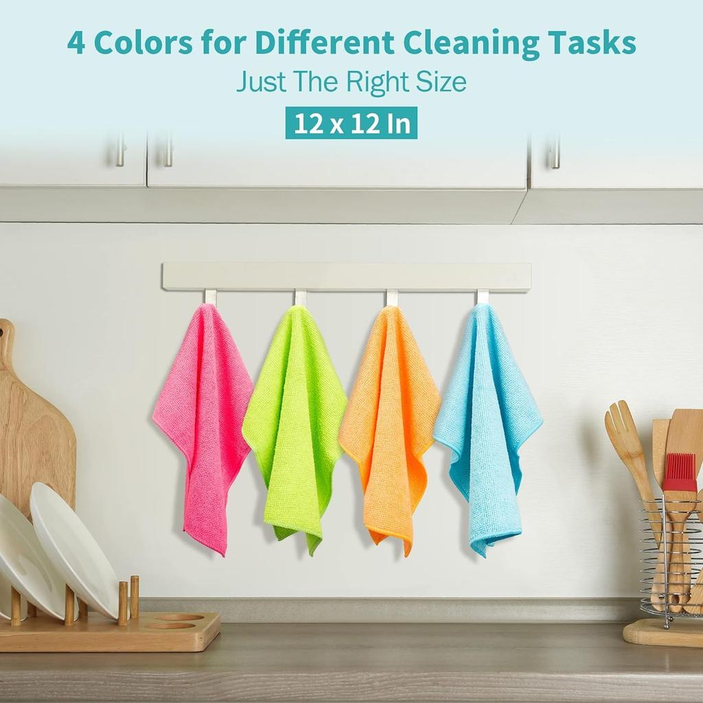 10pcs Microfiber Cleaning Cloths,Absorbent Lint-Free Cleaning Rags Microfiber Towels for Car Mechanic Garage Housekeeping