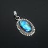 Blue Fire Labradorite Gemstone Handmade 925 Sterling Silver Pendant For Gifts Pendant For Her