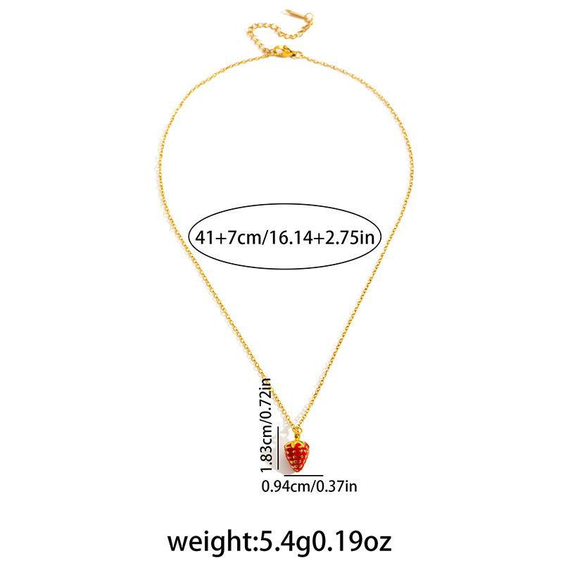 Red Double Strawberry Necklace - Light Luxury Niche Design, Versatile Clavicle Chain Jewelry