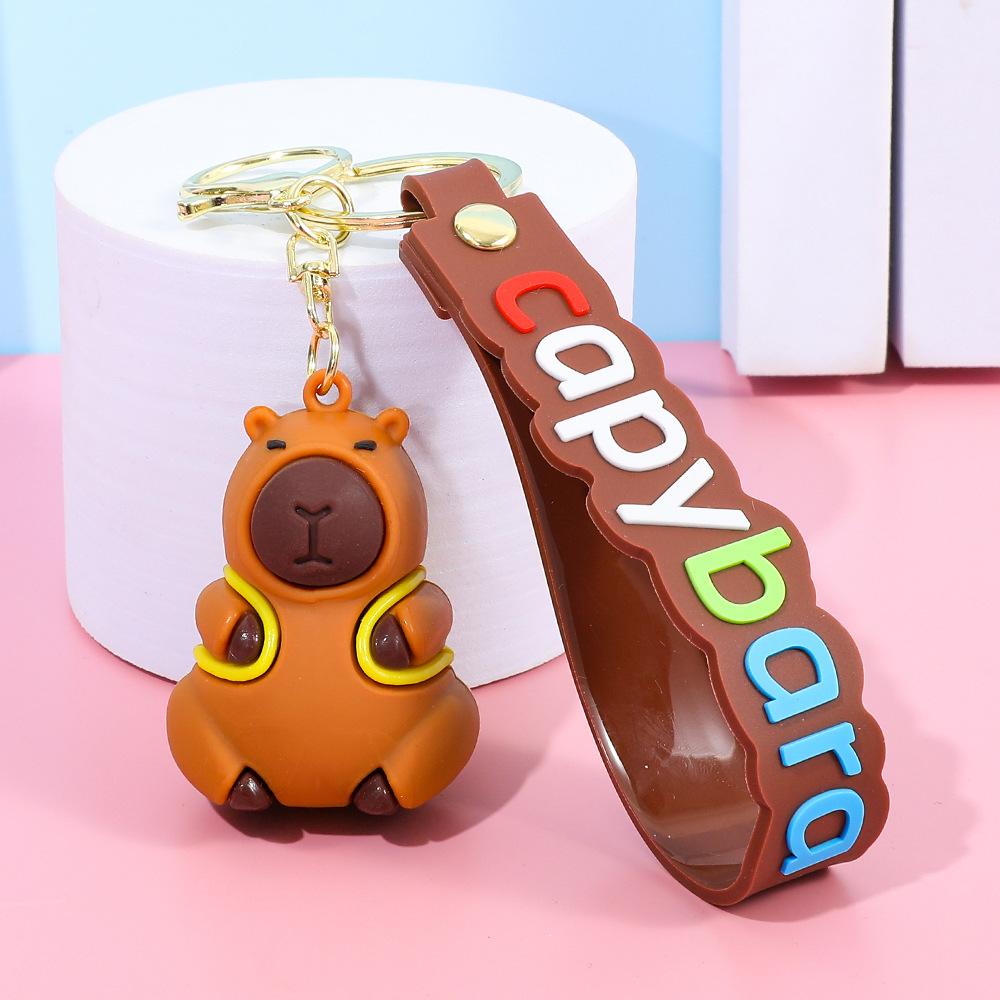 Creative Cute Capybara Keychains For Car Keychain Anime Cartoon Capibala Pendant Women Doll Keyring Charm Holiday Gifts Jewelry