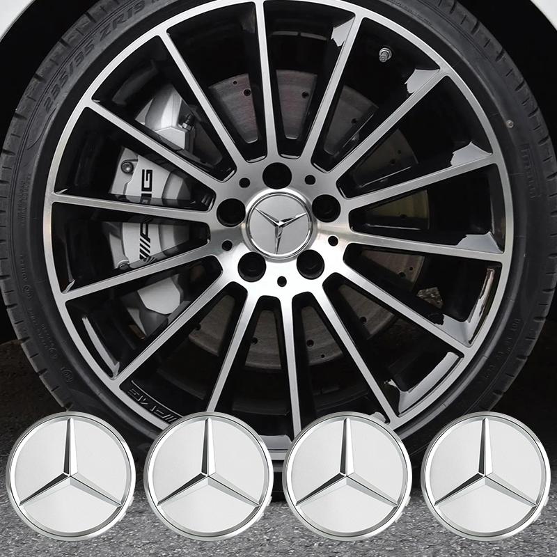 For AMG 4pcs 75MM Car Wheel Center Hub Caps Covers Mercedes Benz GLE GLK SLK CLA CLK W203 W204 W205 W209 W210 W211 accessories QM2
