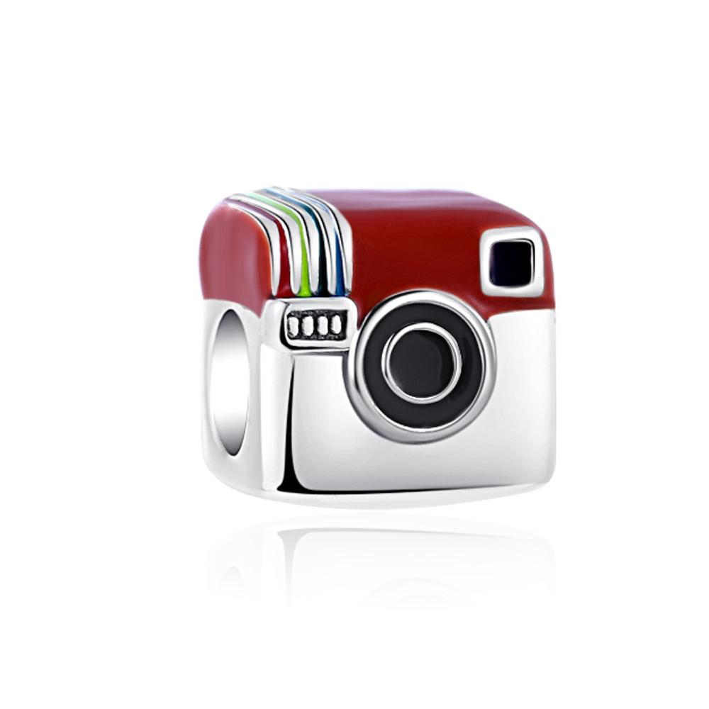 925 Silver Charms Camera drinks Cola Ice Cream Beads Fit Bracelet Original DIY For Women Jewelry Gifts