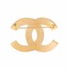CHANEL gold denim blue double c fine glitter metal brooch women's style