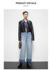 JOCORBEI Contrast Color High-Waist Wide Leg Jeans for Petite Women