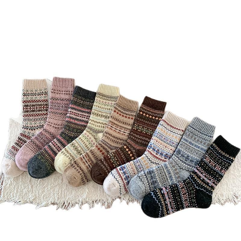 Fell Island Wool Children's Mid-length Autumn-winter Waterproof Padded Thick and Warm Winter Girls' Long Socks