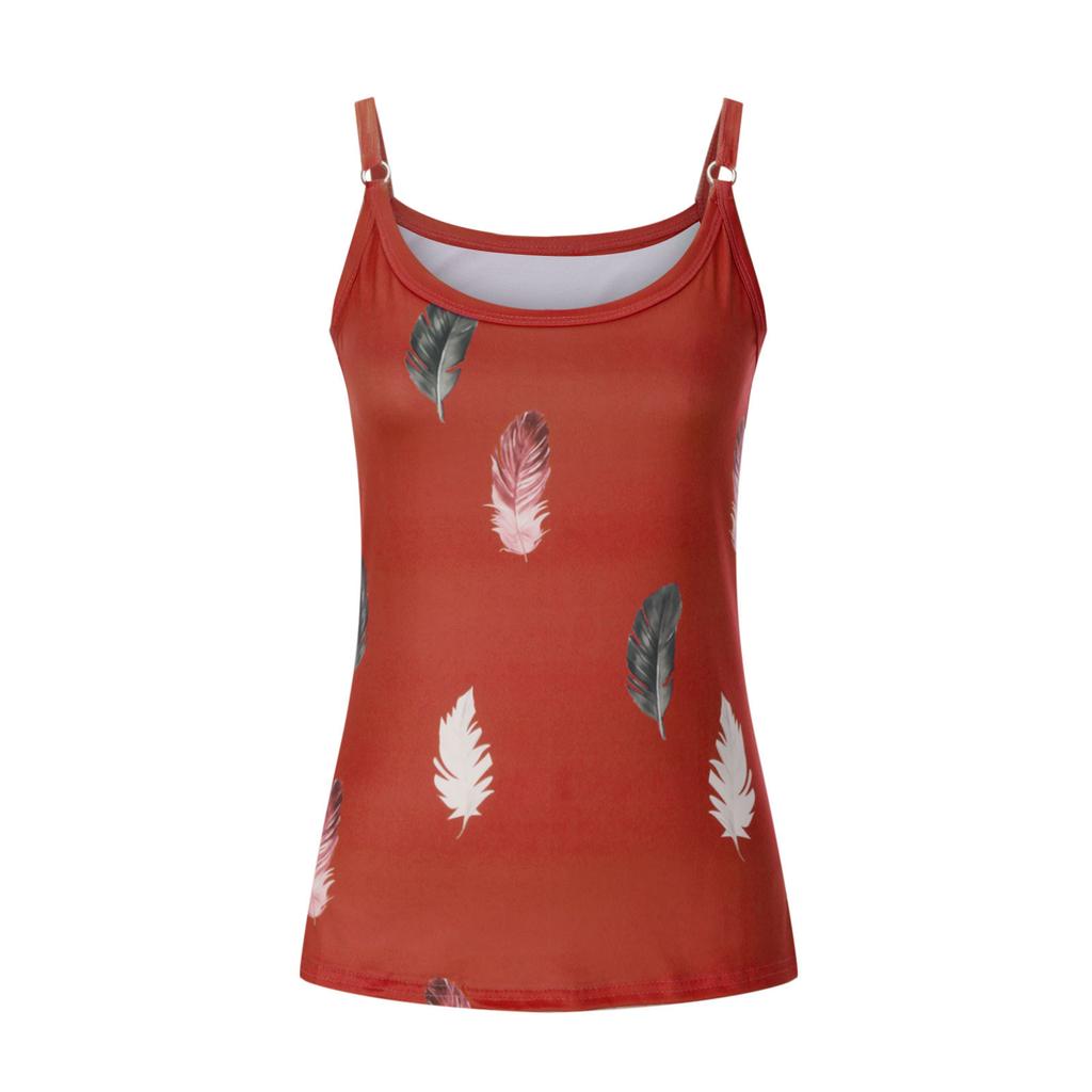 IHUASU  Summer Women's Casual Round-neck Printed Halter Top