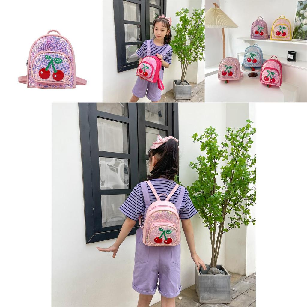 Cute And Stylish Cherry Design Pu Leather Backpack For Girls With Breathable Durable Features