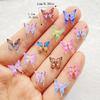 50pcs Resin Cute Mini cartoon Colorful Butterflies Nail Art Flatback Scrapbook DIY Wedding Applique Jewelry Accessories Crafts