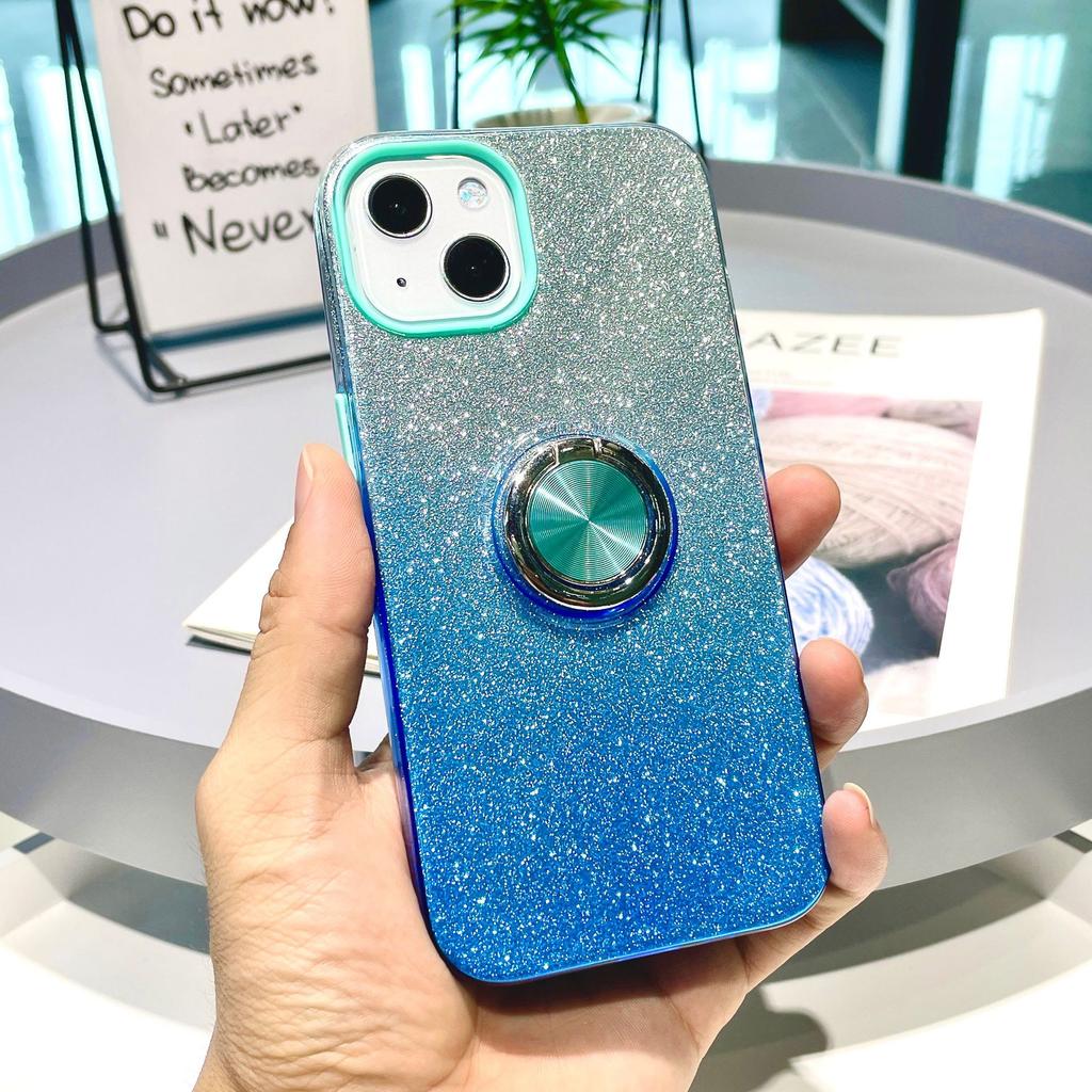Gradient Star Dot Glitter Ring for IPhone16 Mobile Phone Case for Apple 15proINS Style 14plus Advanced 13