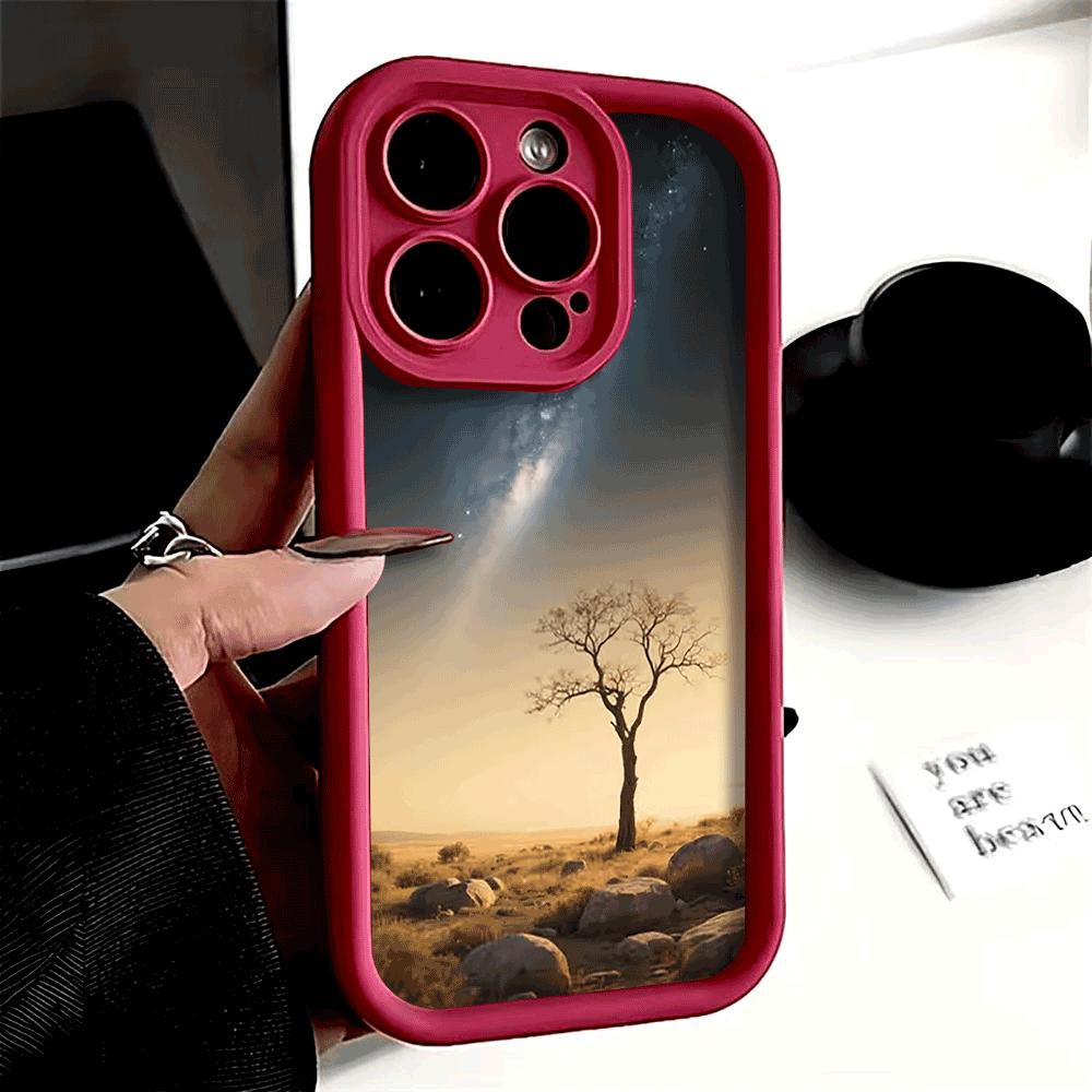 Shockproof Phone Case For Xiaomi Redmi Note 14 13 12 11 10 9 8 7 Pro/Plus Anti-Drop Protect Lonely Starry Sky Tree Protect Cover