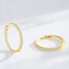 Fraise Earrings Hoops With Cubic Zirconia, S925, 14K Plated