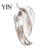 Clothing Brooch Irregular Leaf Alloy Pin, Silver Golden Plated Leaves Lightweight Metal Pin Lapel Jewelry Accessory for Women Men Shirt