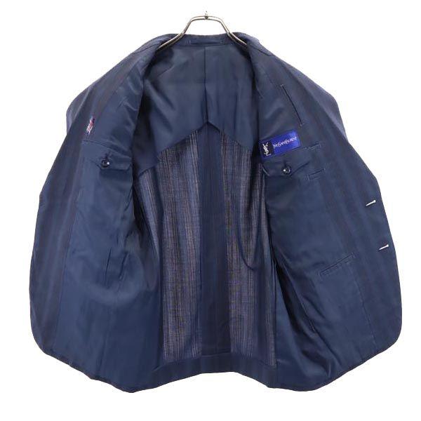 Yves Saint Laurent Striped Pattern Tailored Jacket Blue Men's Used