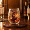 Handgehaltener Eiförmiger Glas Fantasy Hexe Teetasse, Gotisches Kristallkugel Muster Becher für Mysteriösen Stil Wein Saft, 320ml Vintage Halloween