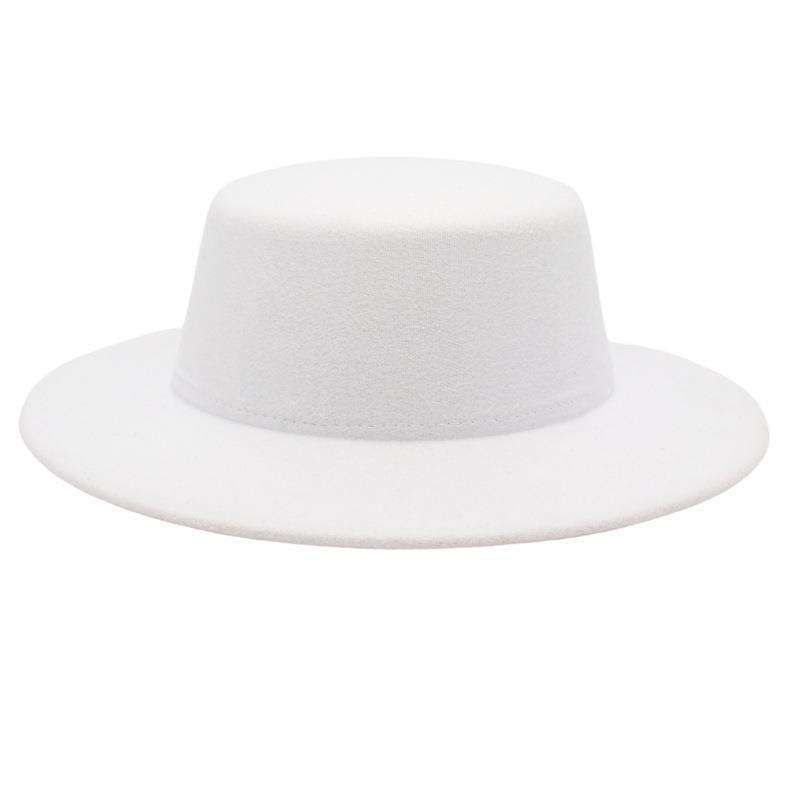French Bare Top Hat Hepburn Style Sunshade Felt Hat Minimalist High-End Jazz Hat Temperament Women'S Woolen Hat British Style