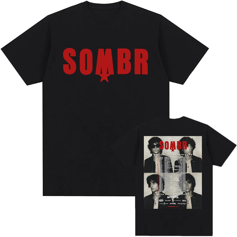 Sombr You Are The Reason Tour 2026 T-shirt Summer Short Sleeve 100%Cotton Unisex Streetwear Tees O-neck Fashion Design Print Tshirts Anime T-shirt