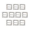 10pcs 14mm Square Shape Alloy Rhinestone Crystal Buckle Ribbon Slider for Wedding Party Invitation