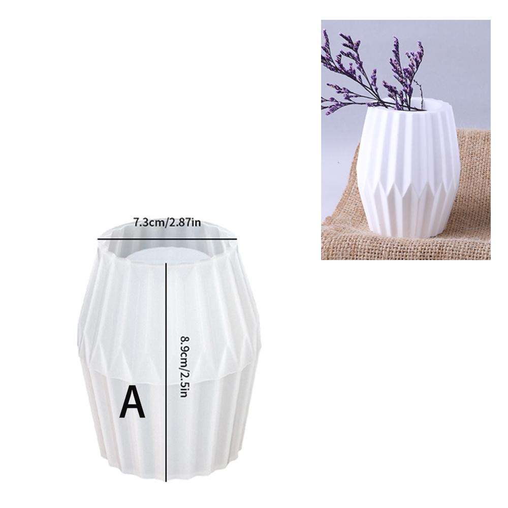

1PC Cylindrical Vase Resin Silicone Mold DIY Striped Flower Pot Candle Holder Plaster Candle Cup Handmade Mold Making Reusable