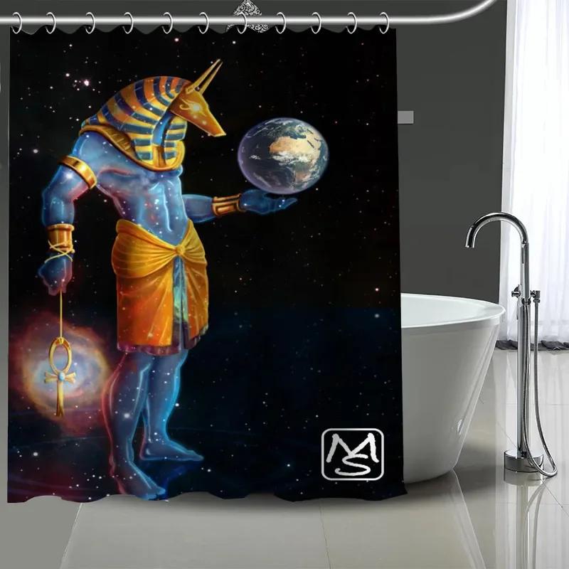Ägyptischer Anubis Ägyptische Kultur Großer Duschvorhang, Wasserdichtes Polyestergewebe Mit 12 Haken, Heimdekoration
