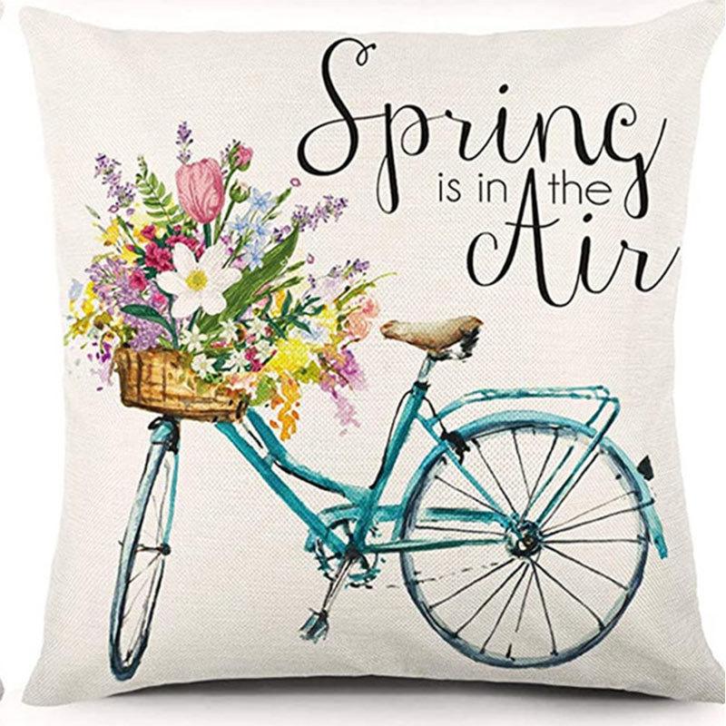 Spring Pillow Case Sofa Waist Pillow Case Garland Truck Light Luxury Home Office Pillow Pillow Case