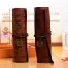 1 Pc Creative Treasure Map Retro PU Leather Large Capacity Pencil Bag Cute and Simple Stationery Box Pencil Bag