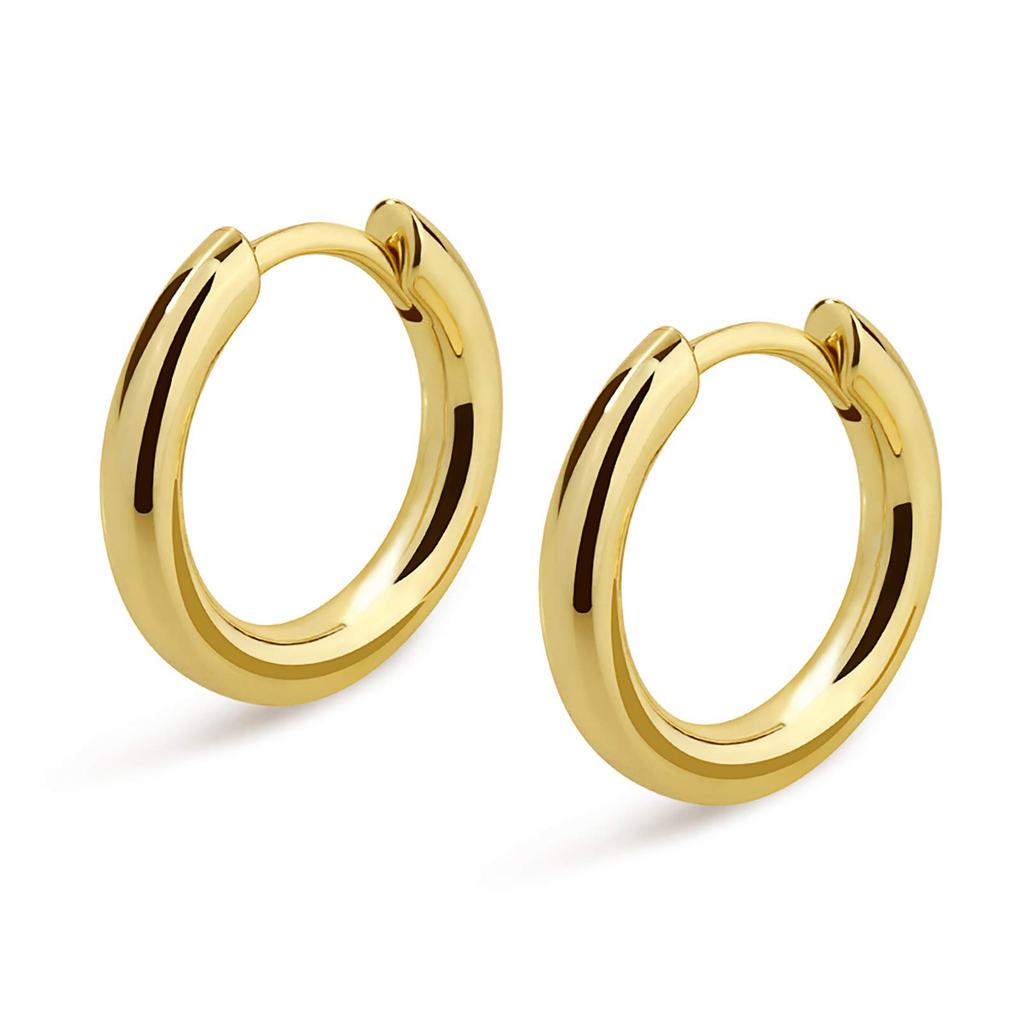 USA Free Ship 14K Gold Plating Hypoallergenic Huggie Cubic Zirconia Sterling Silver 925 Jewellery Women 5A CZ Hoop Earrings Men