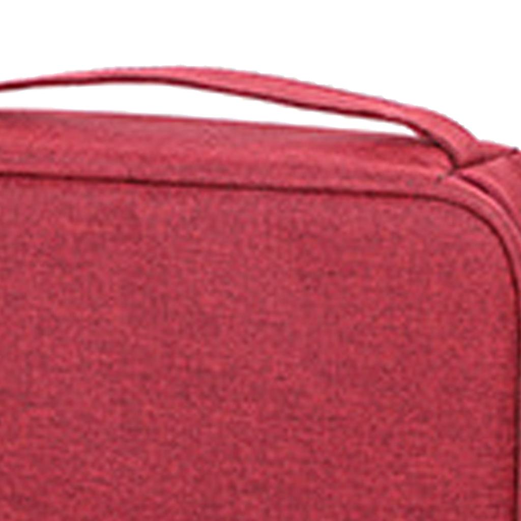 Data Cable Storage Bag Separate Storage Oxford Cloth Travel Electronics Bag for Cables Chargers Hard Drive Wine Red