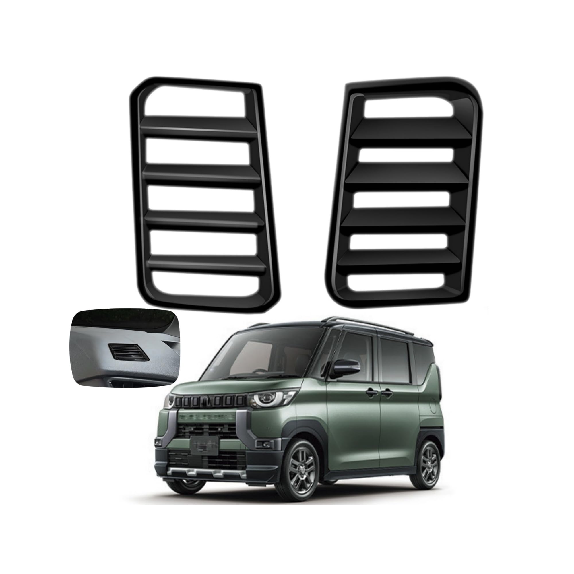 Glealcco Custom Parts Console Air Vent Panel for New Delica Mini 30 Series B34A B37A B38A Accessory Interior Part D3 Vehicle-Specific (Black) чёрный