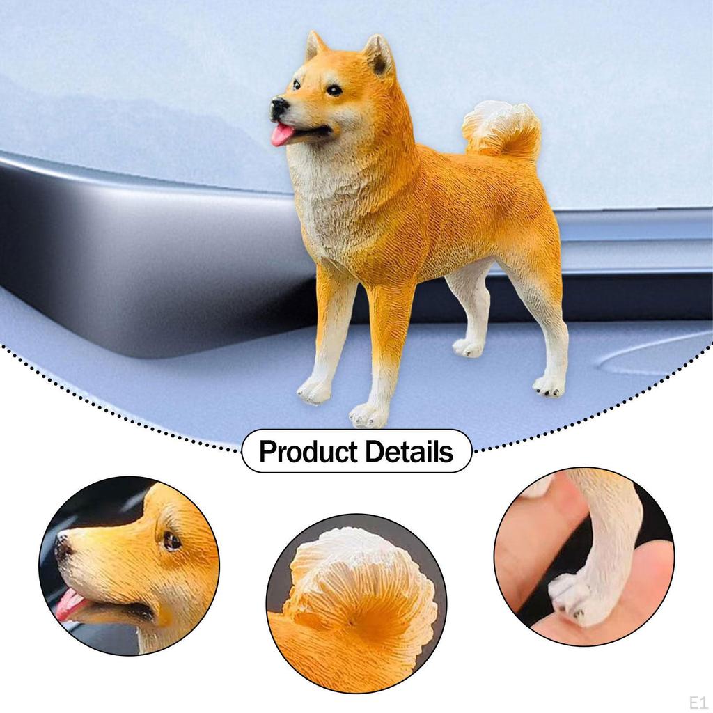 Dog Figurine Car Dashboard Decoration Collection Shiba Inu Statue Tabletop Ornament for Shelf Home