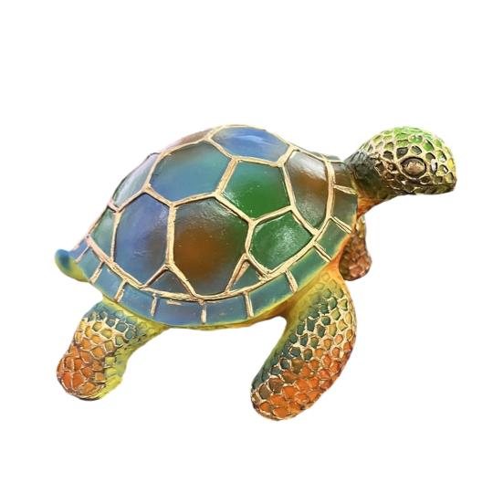 Dyrepynt Nattlys Kattelampe Farget glass Resinstatue Dekorativ Bordlampe Hjem Skrivebordsdekor