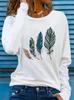 Fashionable Floral Tree Leaf Art Print Shirt Funny T Shirt Women's Casual Long Sleeve T-Shirt Crew Neck Top Tee Tshirt