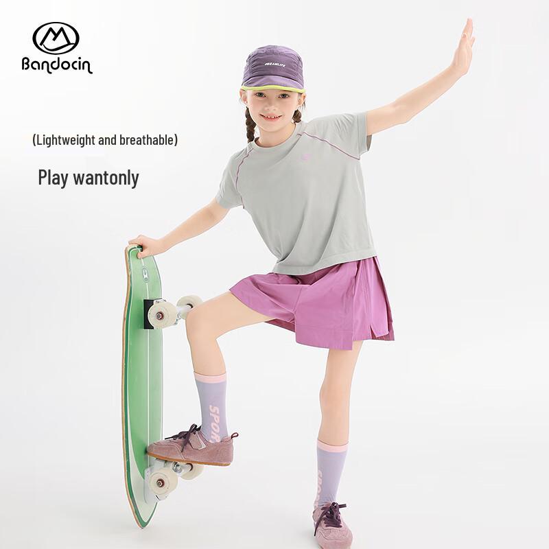 BanDuxian Girls' Summer Cooling Short-Sleeve T-Shirt