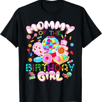 T-shirt Maman de la Fille d'Anniversaire, T-shirt Anniversaire Candy Land