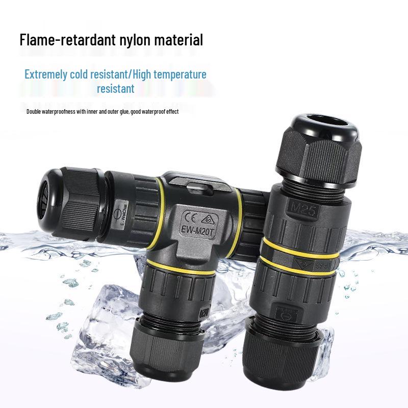 M16 Waterproof Outdoor Cable Connector: T-Type M20 Three-Way Terminal Block for Buried Distribution