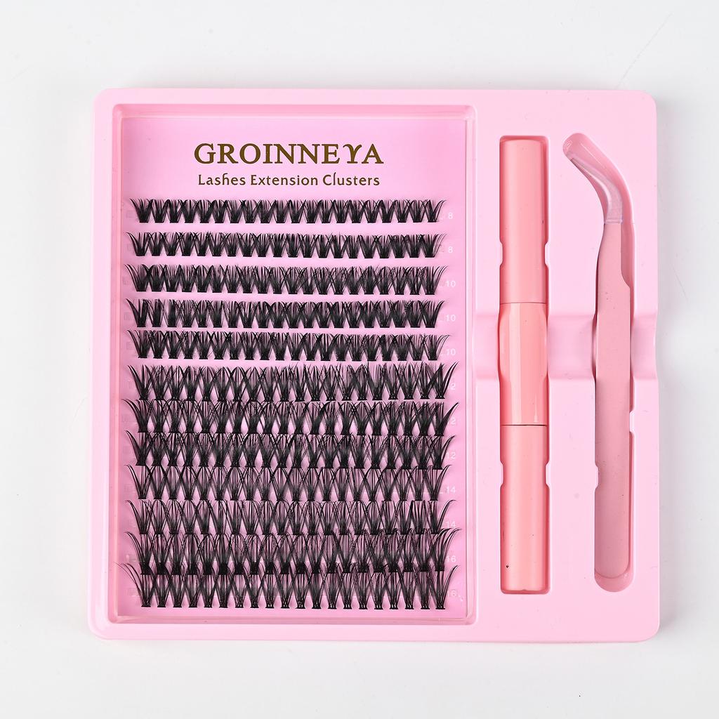 Natural Soft Segmented DIY Cluster Lashes - Large Volume Set, Synthetic Fiber for Effortless Individual Application
