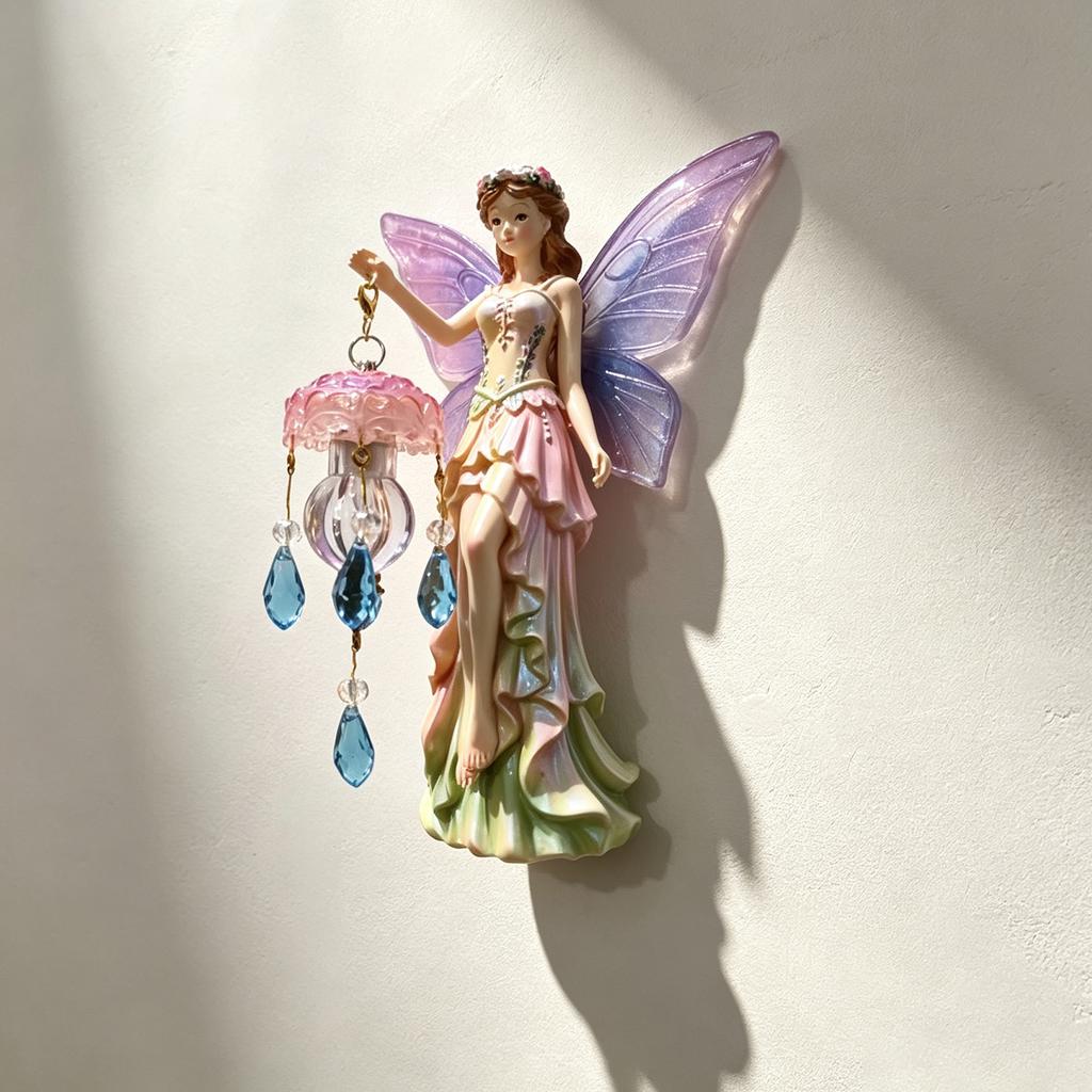 Creative Wall Storage for Bedroom Fairy Lamp, Resin Sconce with Warm LED Glow Energy Saving Light Lamps Living Room, Vintage Rustic Elf Decoration