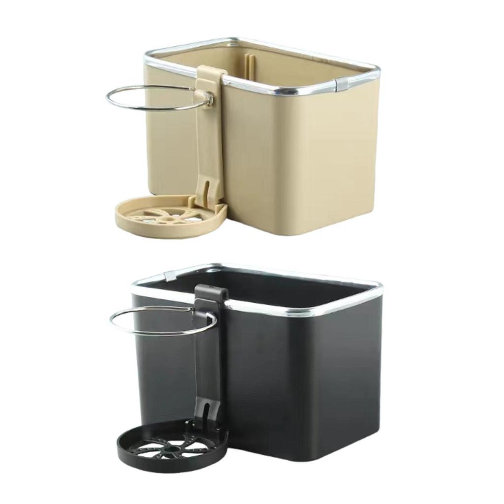 Car Armrest Storage Box with Foldable Cup Holder Auto Interior Accessories Easy Installation Multifunctional Napkin Holder