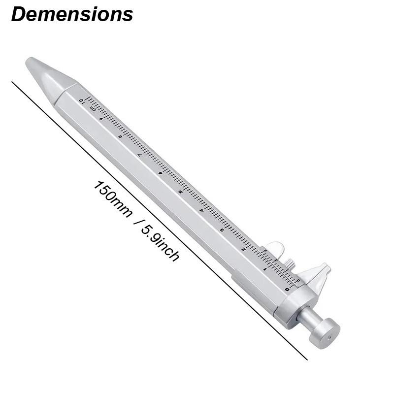 Vernier Caliper Pen Metric Mm Ballpoint Stationery Blue Black Refill Student Plastic Measure Piston Tool Micrometer Ruler 100mm