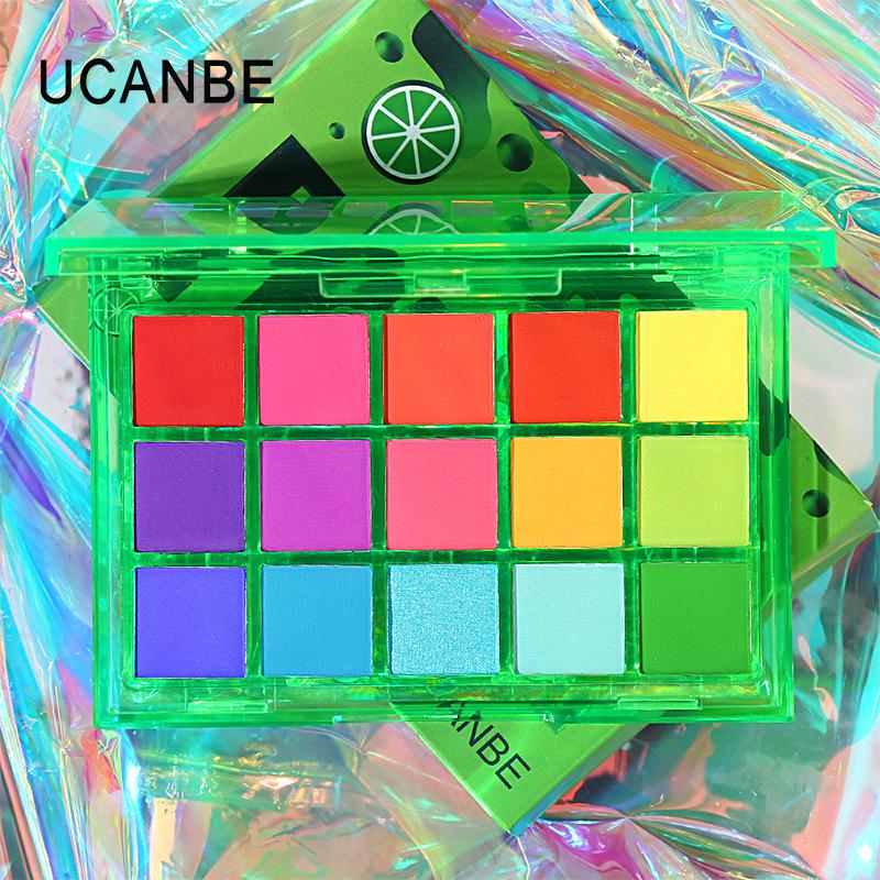 UCANBE 15-Color Eyeshadow Palette: Shimmer & Matte for Student Cosplay, Trendy Dopamine, Low Saturation Hues.