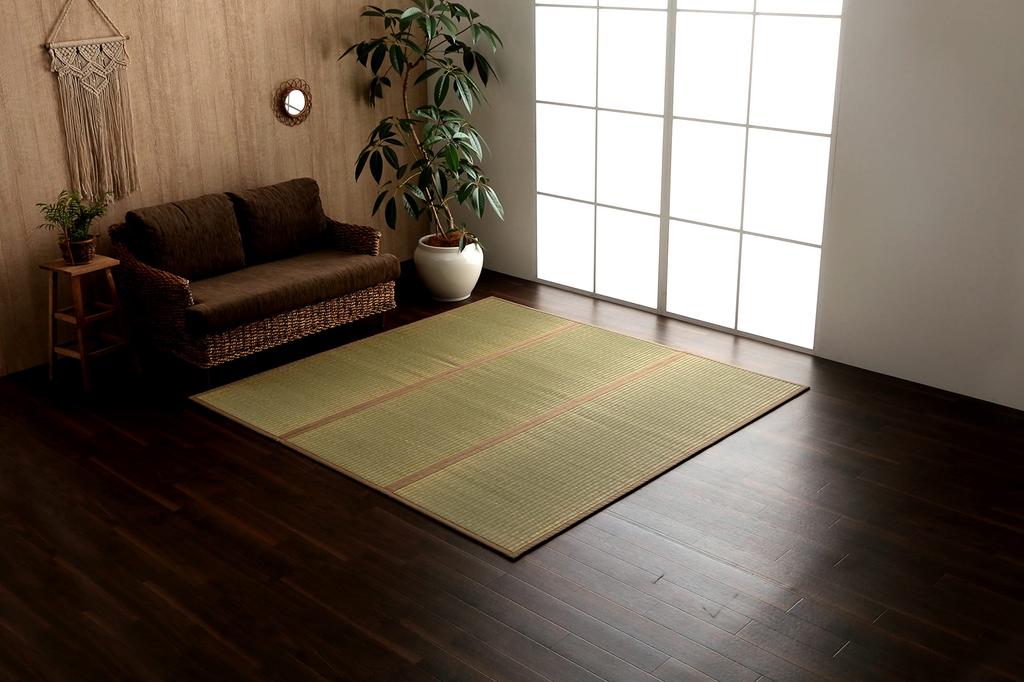 Ikehiko Igusa Rug Carpet Mat Square DX Okinawa Beag Beige 191 x 191 cm Made in Japan Backed Cushion Approx. #7608470